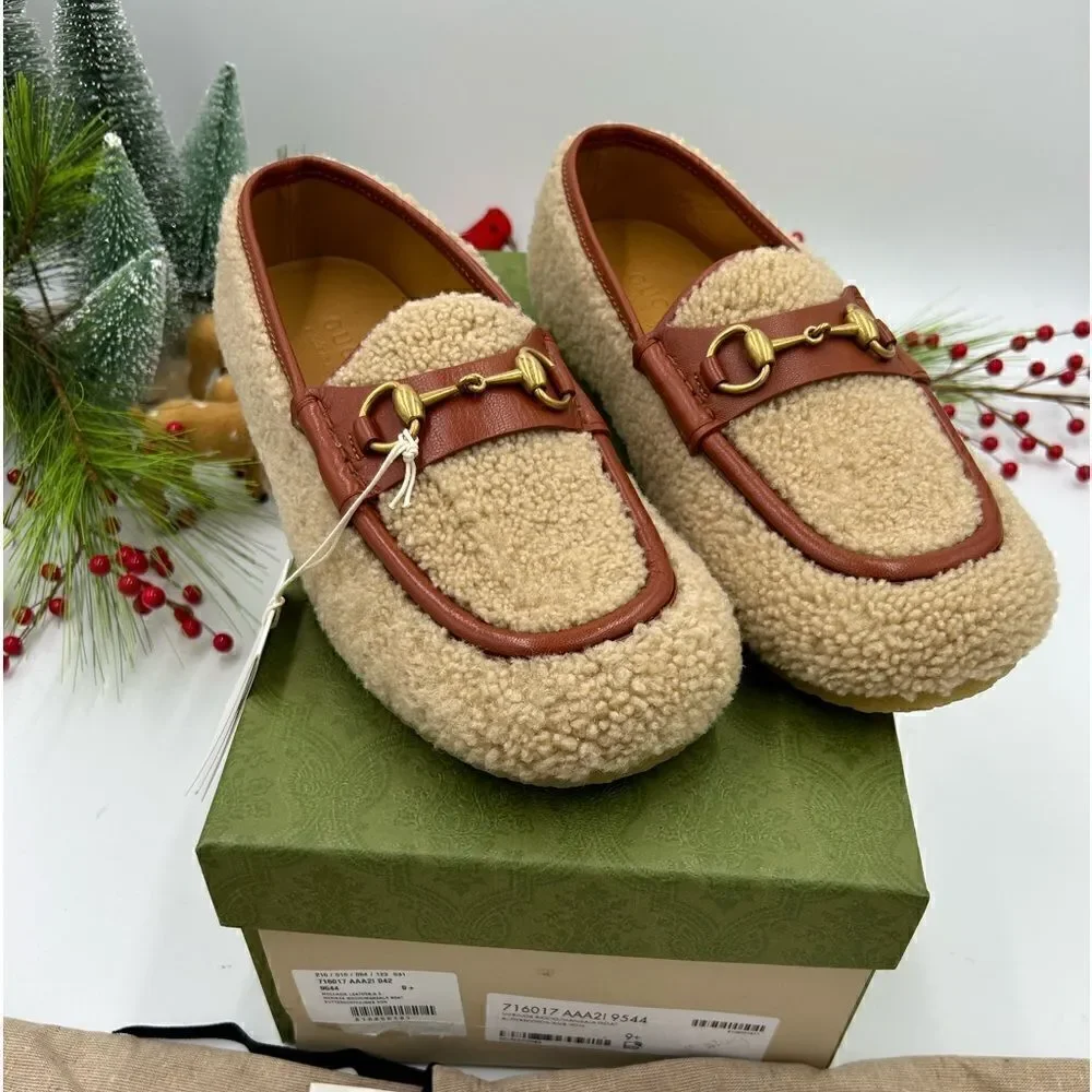 Men’s Gucci Horsebit ivory wool loafers size 9.5 made in Italy. - Picture 1 of 9